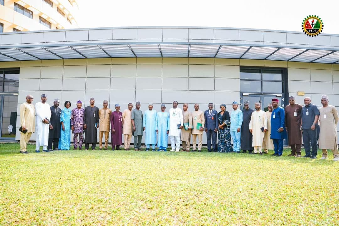 Feature image for the news article: THE EXECUTIVE SECRETARY PTDF PROF. SHUA’IBU SHEHU ALIYU RECEIVES A DELEGATION FROM NEITI AT THE PTDF TOWERS