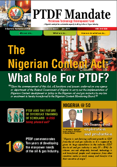 The Nigerian Content Act: What Role for PTDF