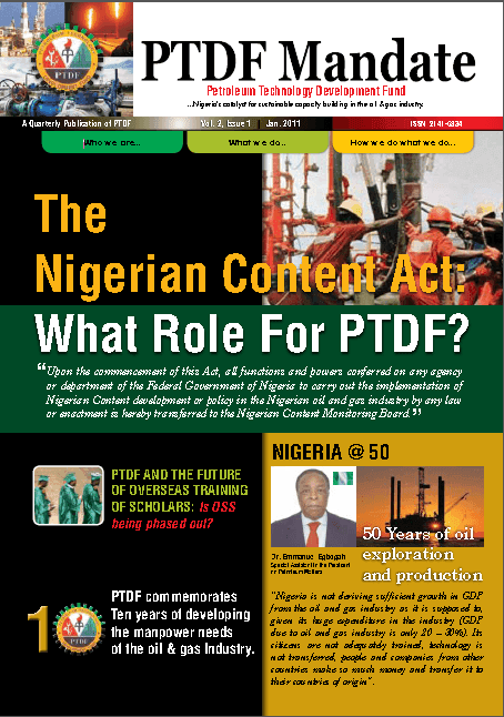 Front cover of the PTDF publication titled: undefined